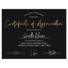 Appreciation Certificate Black Gold Diploma Award