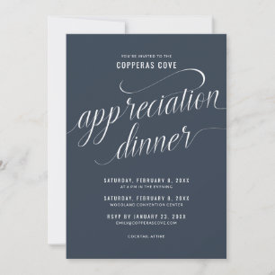 Appreciation Dinner Invitation Navy Blue