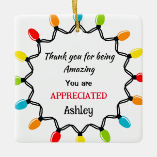 Appreciation Gift for Holiday Christmas Minimalist Ceramic Ornament