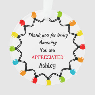 Appreciation Gift for Holiday Christmas Minimalist Ornament