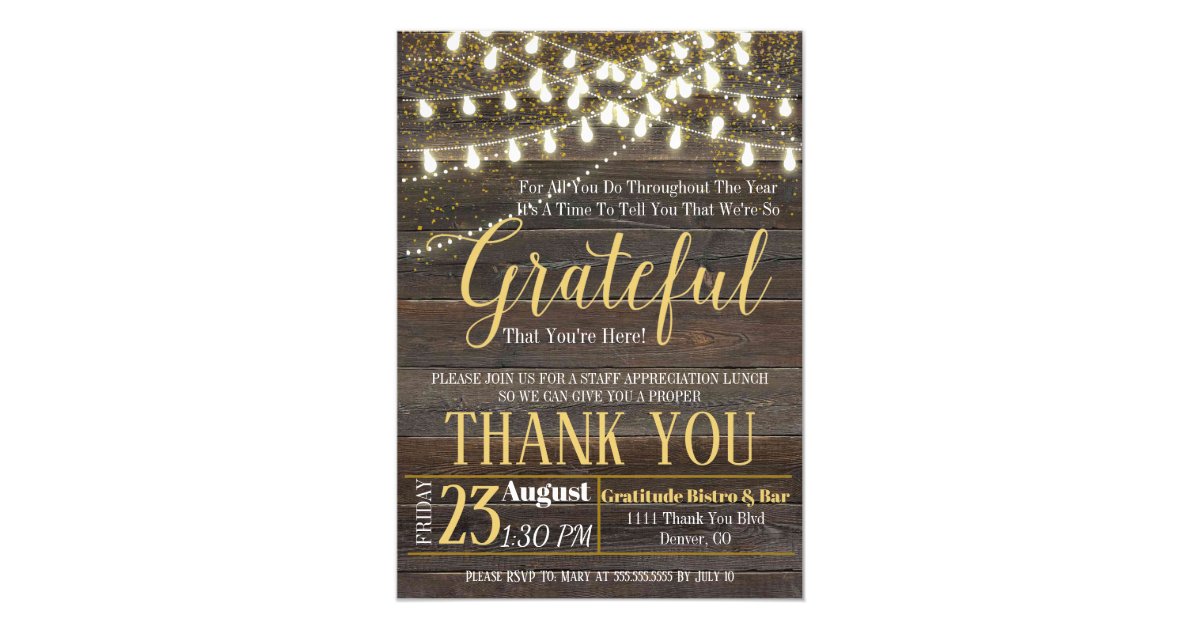 Appreciation Invitation, Grateful For Invitation | Zazzle.com