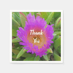 Appreciation Meal Bright Purple Flower Thank You Napkins