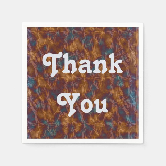 Appreciation Meal Elegant Gold Blue Thank You Napkins (Front)
