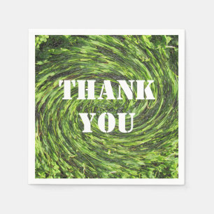 Appreciation Meal Green Swirl Abstract Thank You Napkins