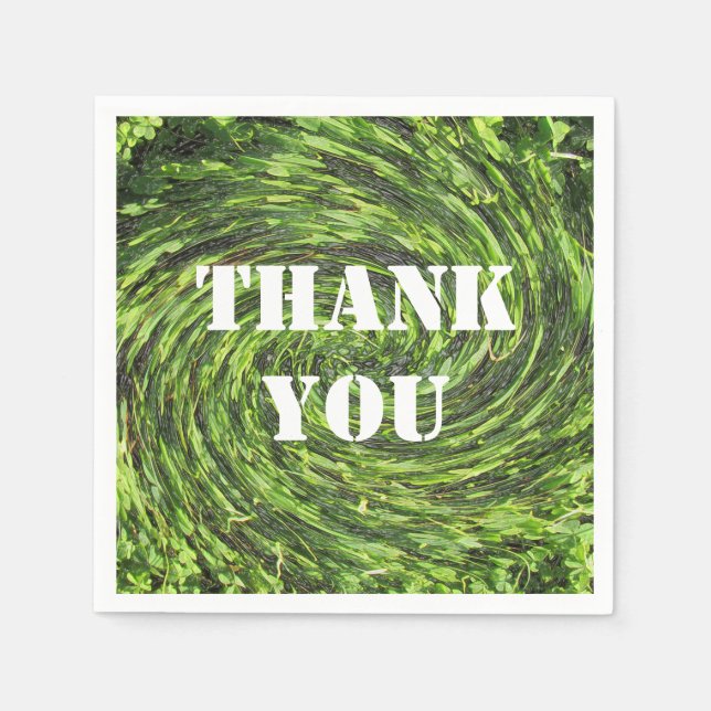 Appreciation Meal Green Swirl Abstract Thank You Napkins (Front)