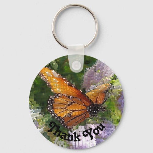 Appreciation Monarch Butterfly Photo Thank You Keychain