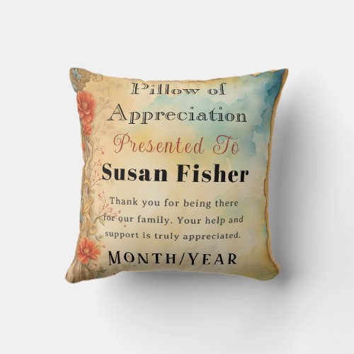 Appreciation of Service or Deed Pillow