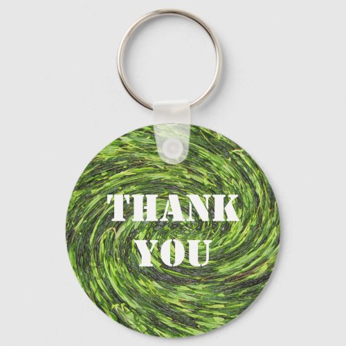 Appreciation Swirled Green Spiral Thank You Keychain