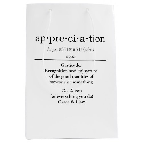 Appreciation Teacher Gift CoWorker Gift Medium Gift Bag