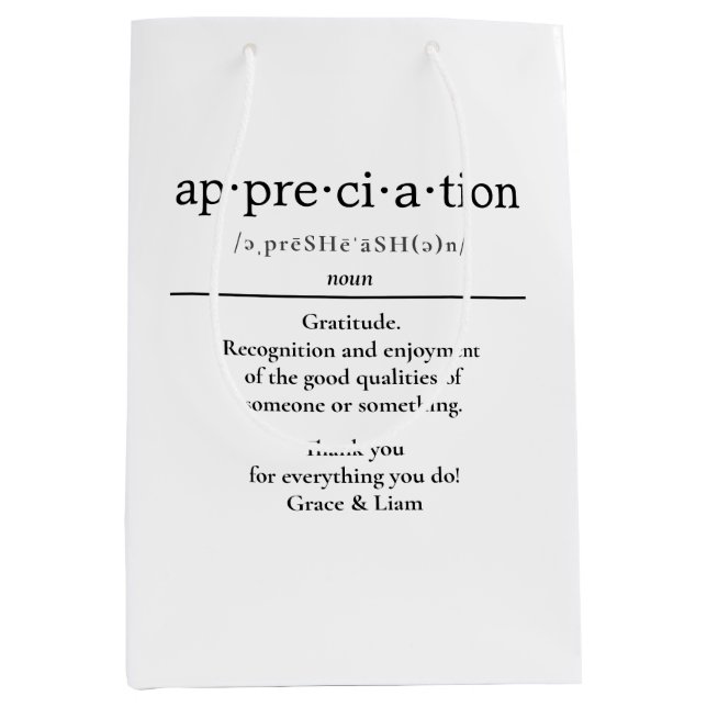Appreciation Teacher Gift CoWorker Gift Medium Gift Bag (Front)