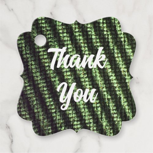 Appreciation Token Simple Green Striped Thank You Favor Tags