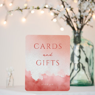 Appreciative Pink Watercolor Cards and Gifts Sign