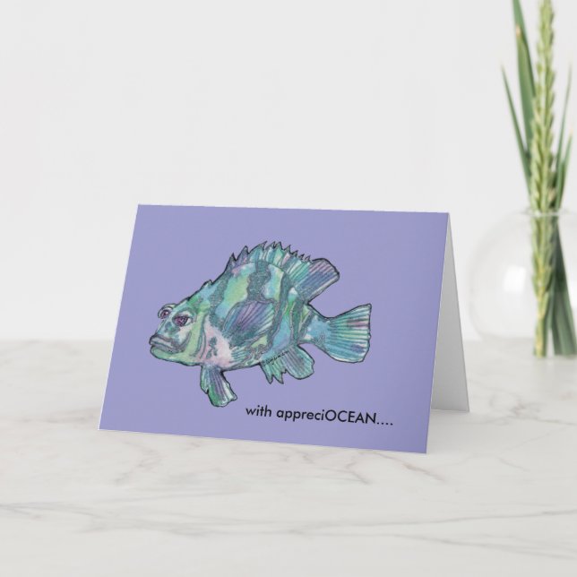 AppreciOCEAN cartoon fish grouper thank you card (Front)