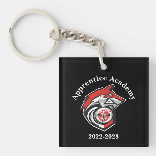 Apprentice Academy Red Wolf Personalized Keychain