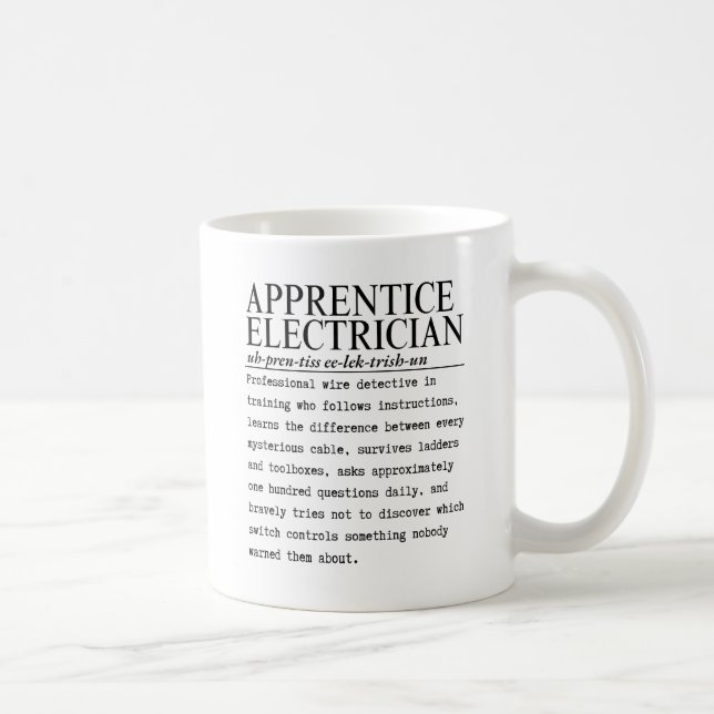 Apprentice electrician coffee mug (Right)