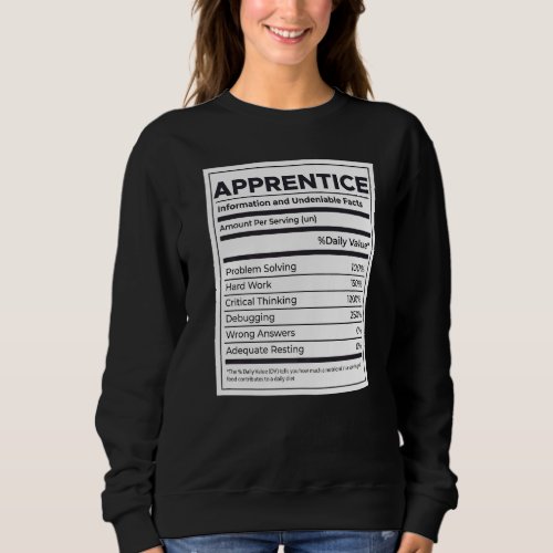 Apprentice Nutrition Information   Sweatshirt