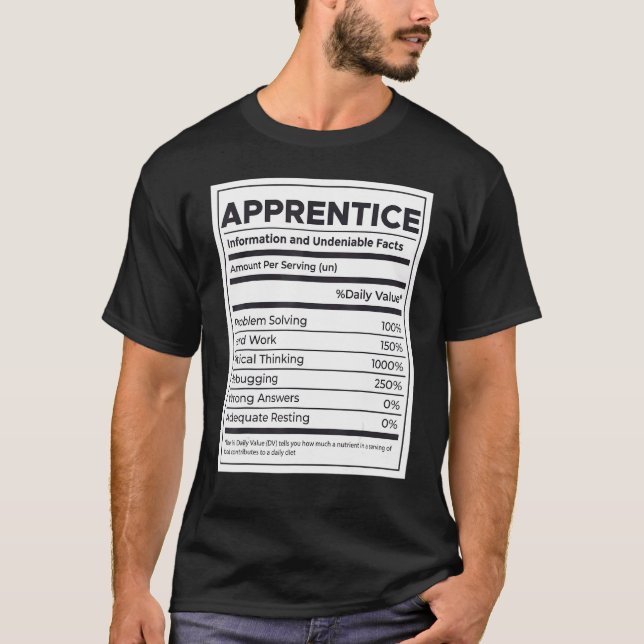 Apprentice Nutrition Information T-Shirt (Front)
