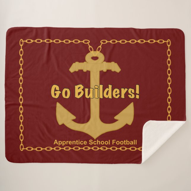 Apprentice School “Go Builders” Sherpa Blanket (Front (Horizontal))
