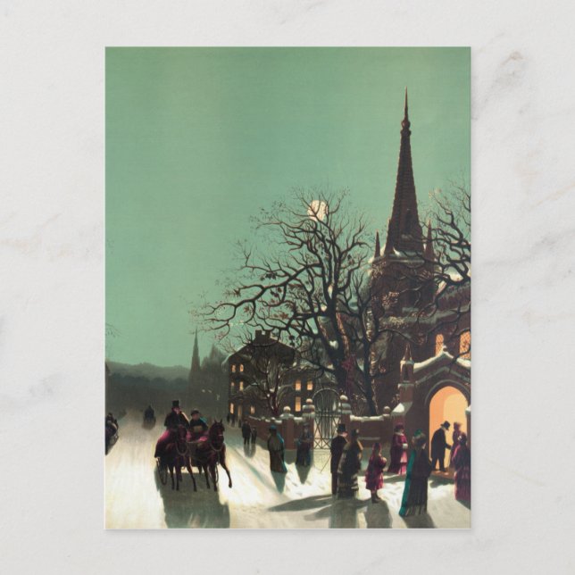 Approach of the New Year Holiday Postcard (Front)