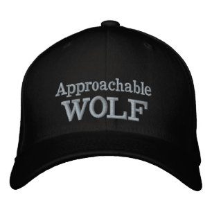 Approachable Wolf Embroidered Hat