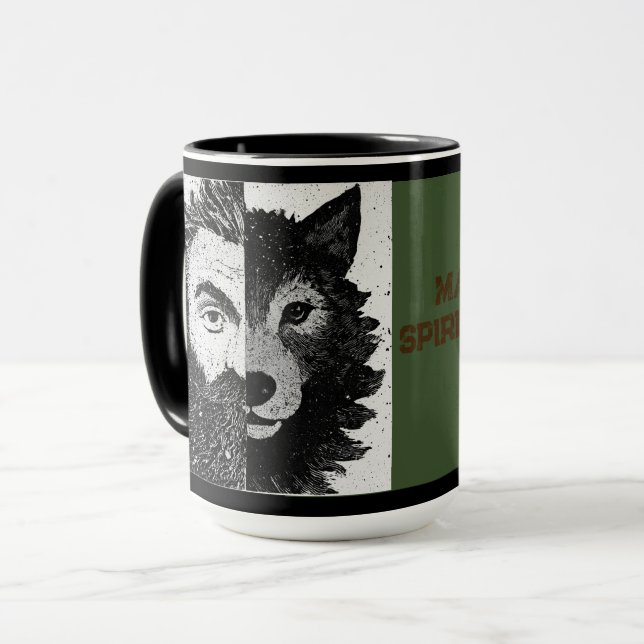Approachable Wolf : Half Wolf ( Faith Edition) Mug (Front Left)