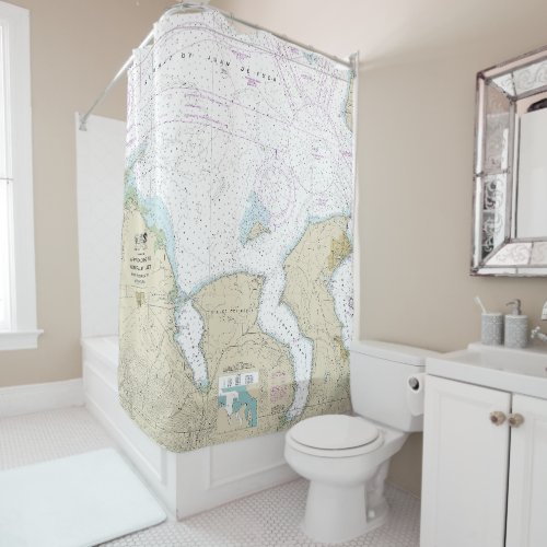Approaches to Admiralty Inlet Dungeness to Oak Bay Shower Curtain