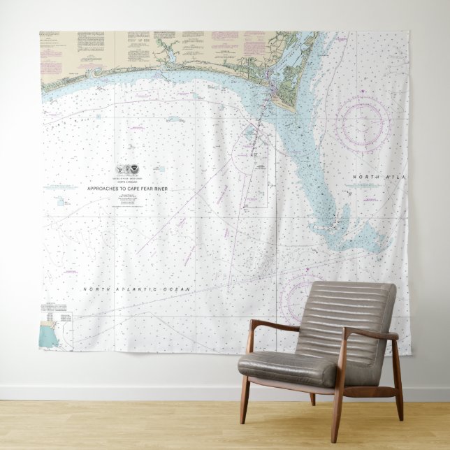 Approaches to Cape Fear River Nautical Chart 11536 Tapestry (In Situ (Horizontal))