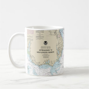 Approaches to New London Harbor Nautical Chart Coffee Mug