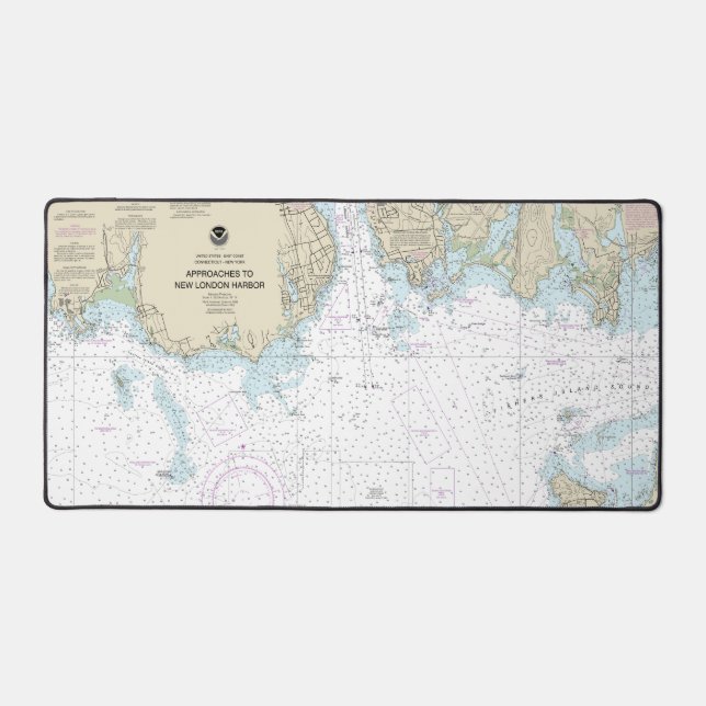 Approaches to New London Harbor Nautical Chart Desk Mat (Front)