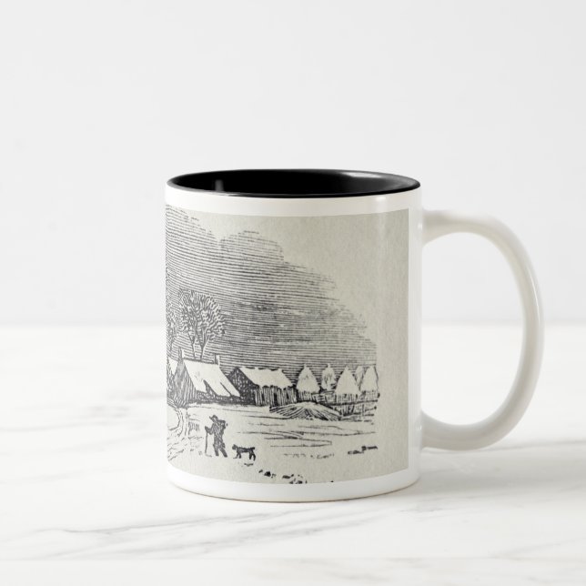 Approaching a Village in the Winter Two-Tone Coffee Mug (Right)