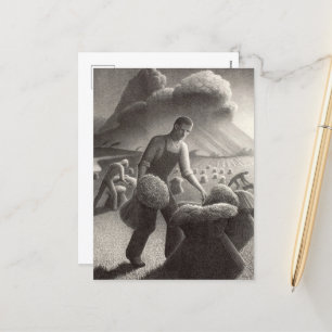 Approaching Storm by Grant Wood Holiday Postcard