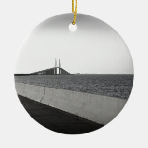 Approaching The Skyway Ceramic Ornament