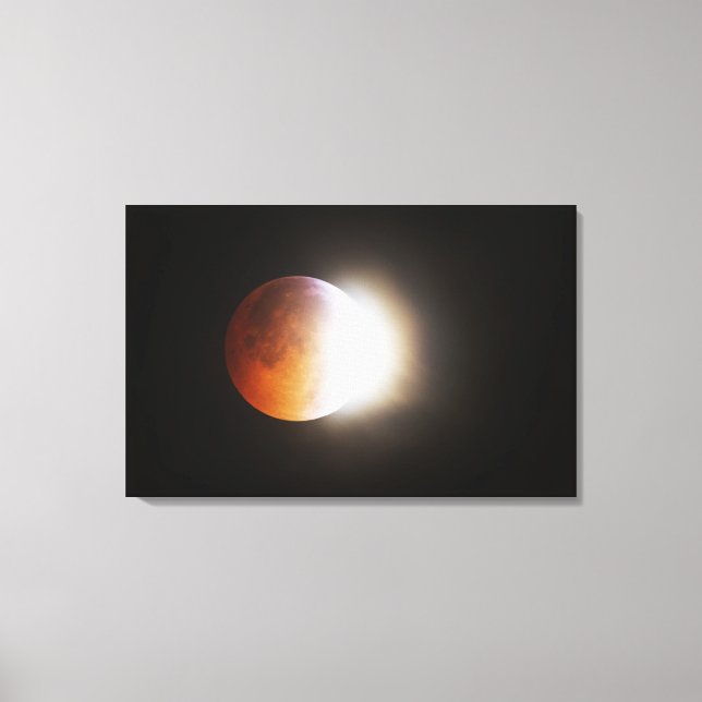 Approching the Total Eclipse of the Moon Canvas Print (Front)