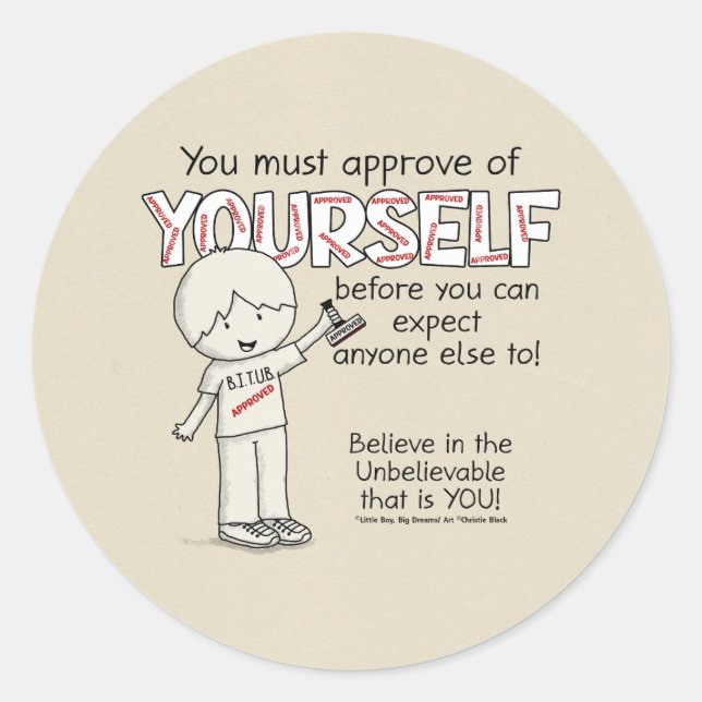 Approve of Yourself Classic Round Sticker (Front)