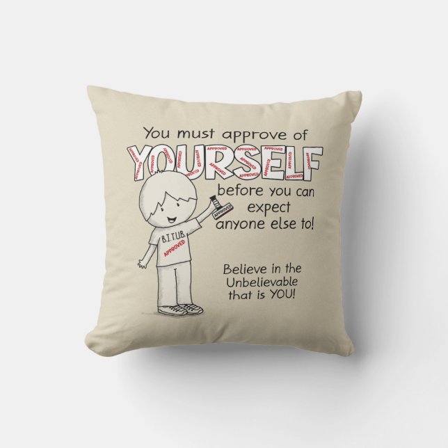 Approve of Yourself Throw Pillow (Front)