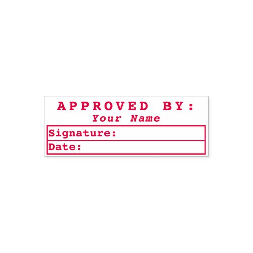 Approved By Bookkeeping Signature Name Date Red Self_inking Stamp