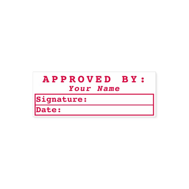 Approved By Bookkeeping Signature Name Date Red Self inking Stamp Zazzle