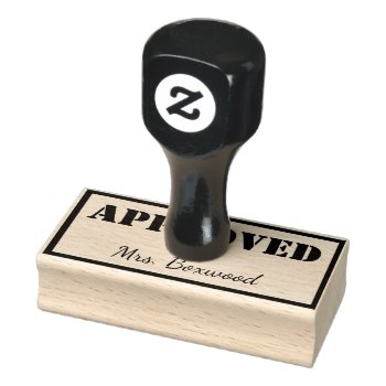Approved By Custom Name Rubber Stamp by KreaturShop at Zazzle
