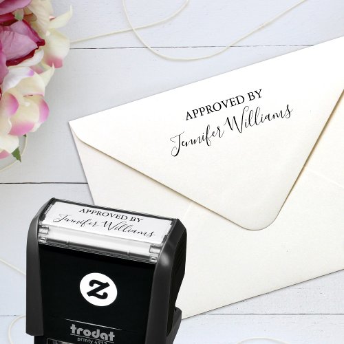 Approved By Custom Signature Personalized Self_inking Stamp