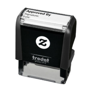 Approved By Signature and Date Business Self-inking Stamp