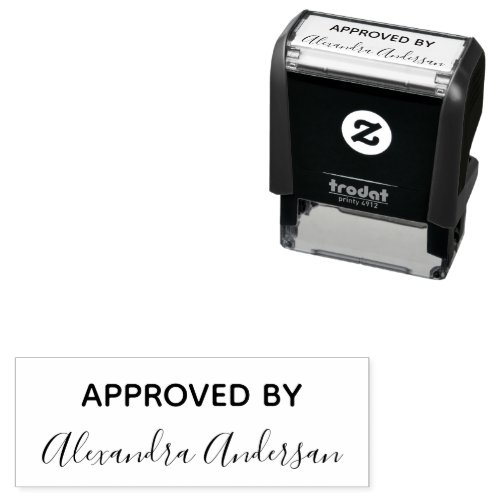 APPROVED BY Simple Custom Script Name Self_inking Stamp