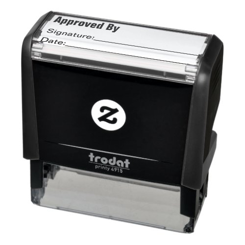 Approved By with Lines for Signature and Date  Self-inking Stamp