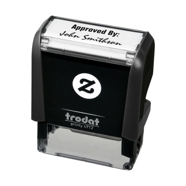 Approved By With Script Text for Signature Name Self-inking Stamp (Product)