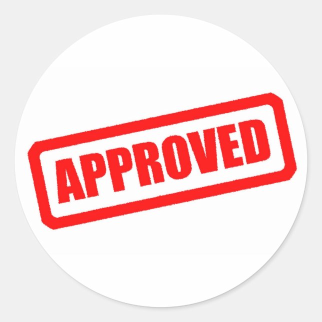Approved Classic Round Sticker (Front)