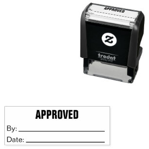 APPROVED Date By Business Text Template Self-inking Stamp