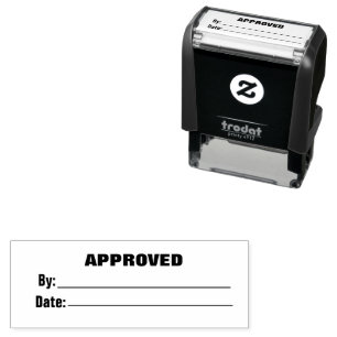 APPROVED Date By Business Text Template Self-inking Stamp