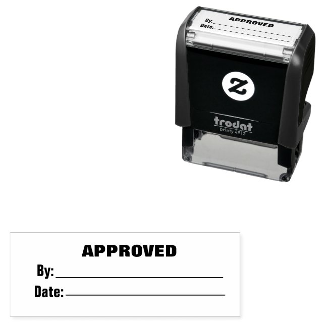 APPROVED Date By Business Text Template  Self-inking Stamp (In Situ)