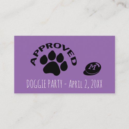 Approved Dog Year Party Monogram B card