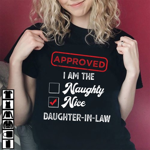 Approved I Am Nice Daughter_In_Law Funny Christmas T_Shirt