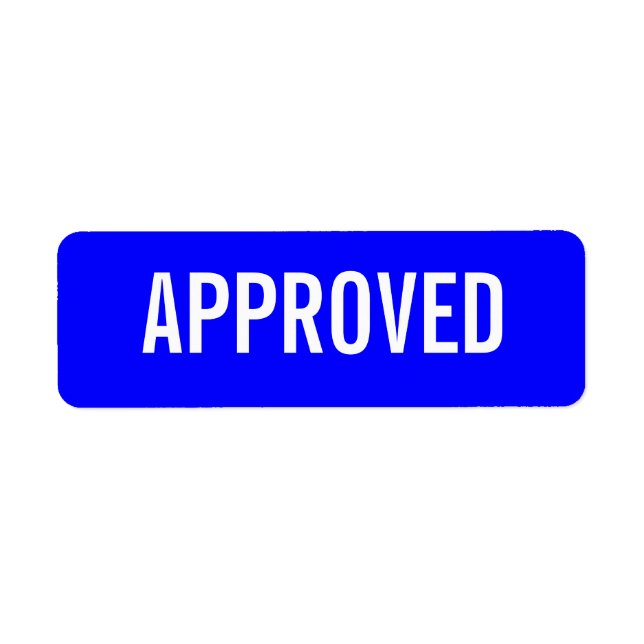 APPROVED label (Front)